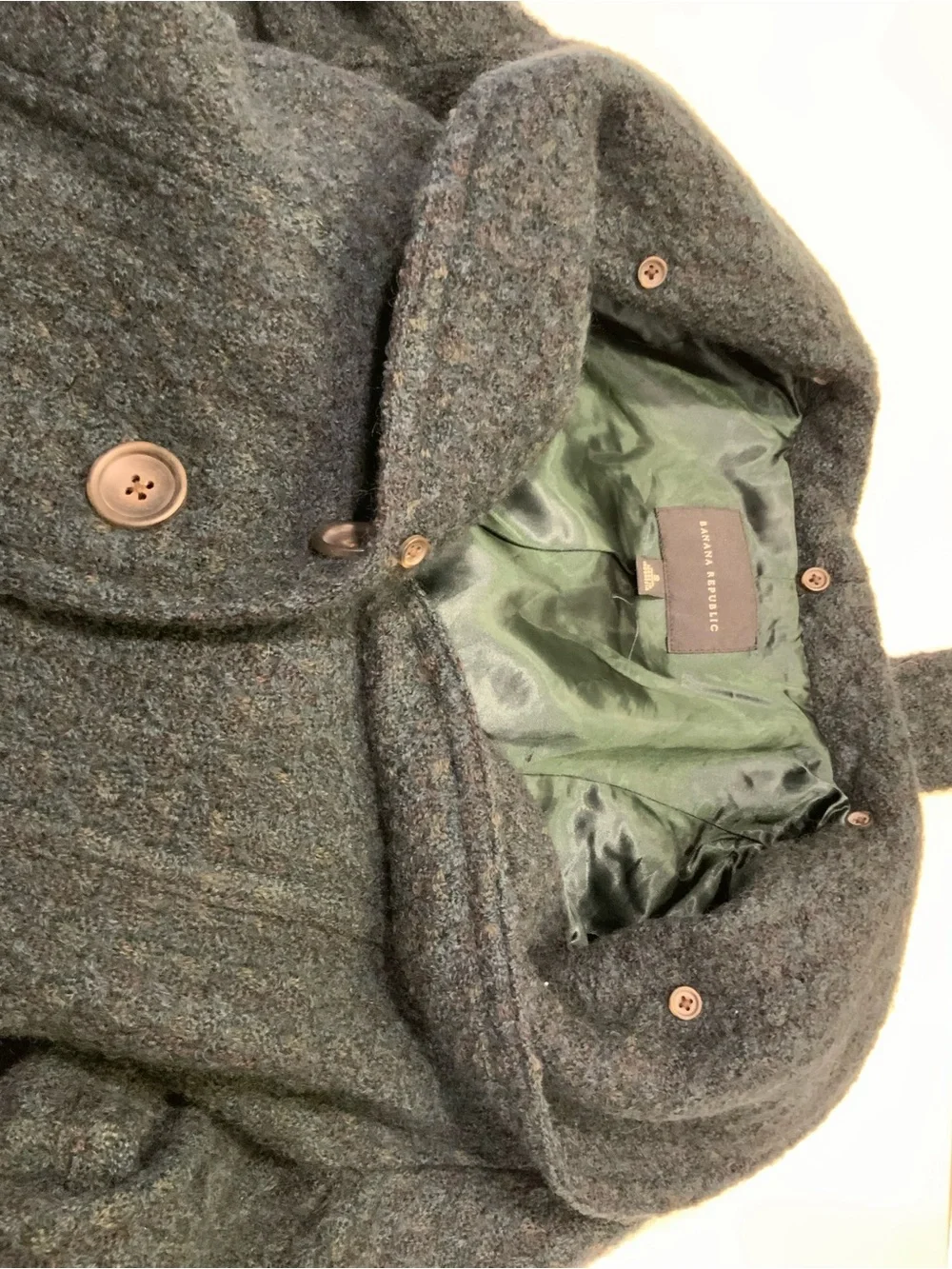 Banana Republic Dark Teal Shawl Collar Belted Trench Coat